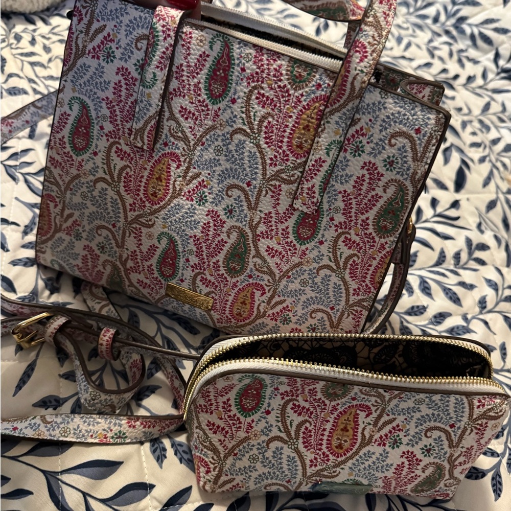 Carlos Santana Multicolor Paisley Satchel and Pouch